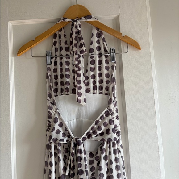 Elegant Polka Dot Halter Maxi Dress - Picture 4 of 5